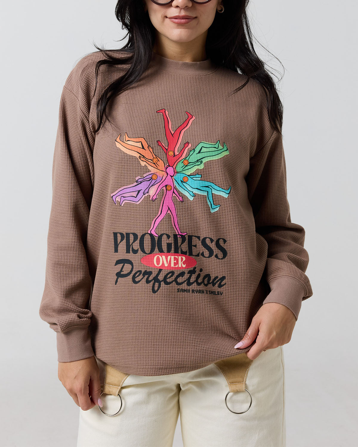 Smiley® Trust The Process Thermal Longsleeve, Brown