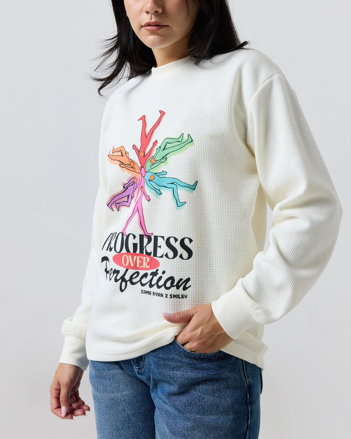 Smiley® Trust The Process Thermal Long Sleeve, Bone