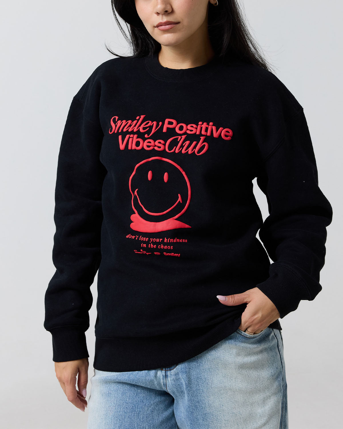 Smiley® Positive Vibes Club Crewneck