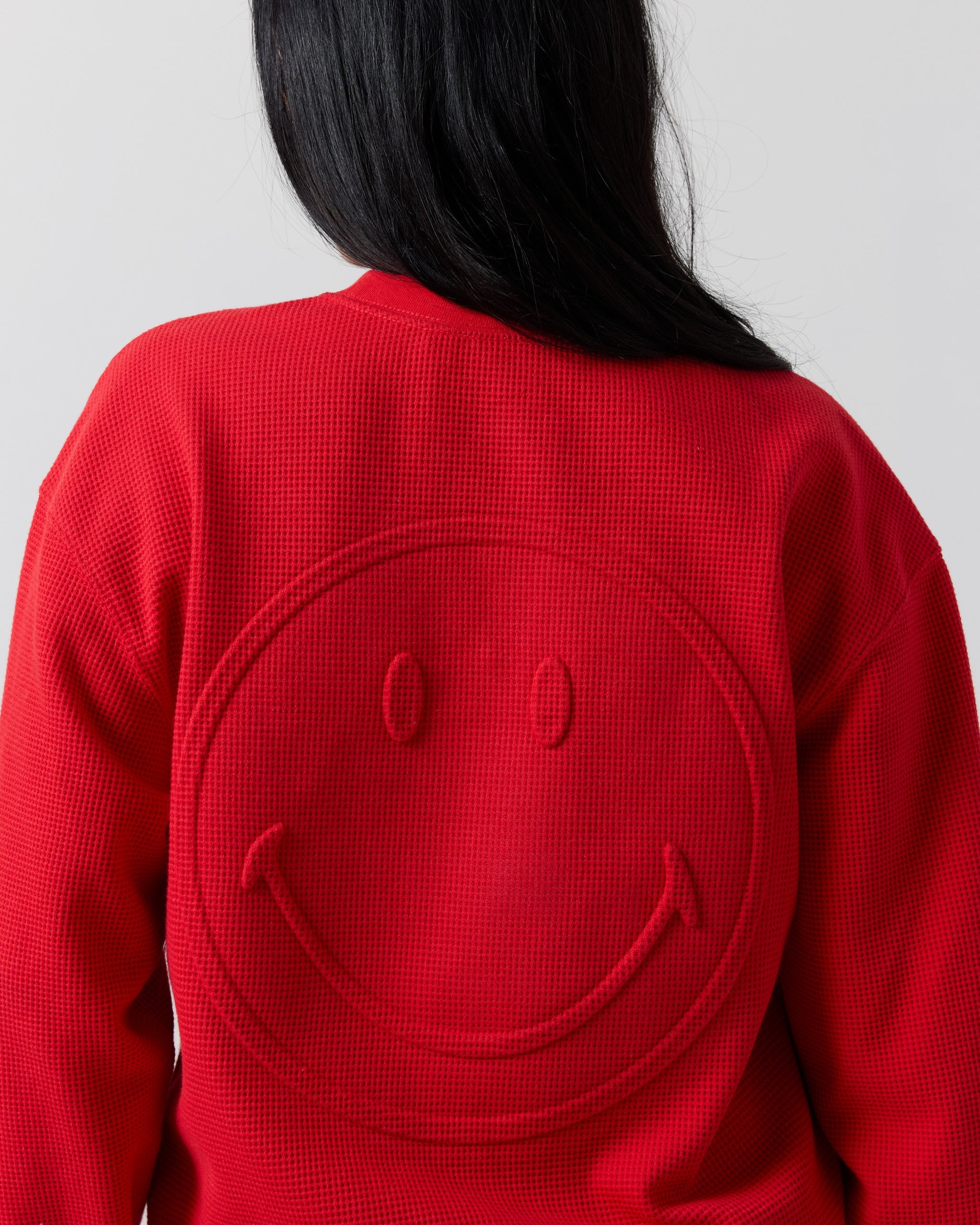 Smiley® Thermal Crewneck, Red