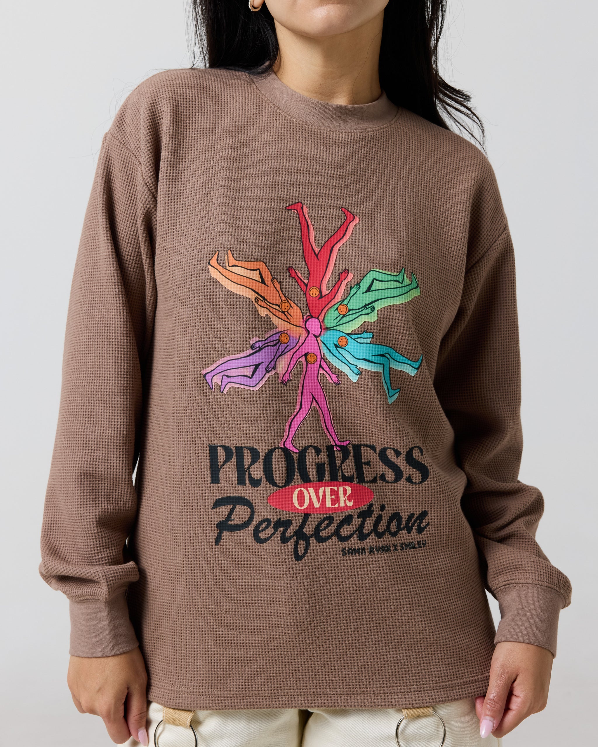 Smiley® Trust The Process Thermal Longsleeve, Brown