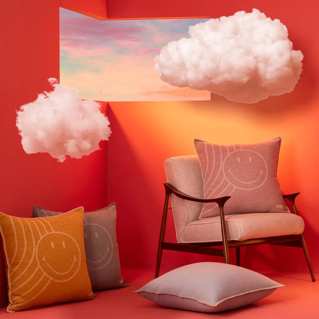 Biancoperla x Smiley® Jacquard Decorative Cushion - All Colours