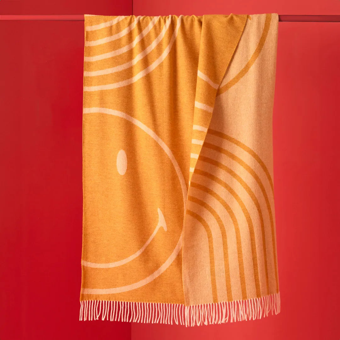 Biancoperla x Smiley® Jacquard Throw Blanket - All Colours
