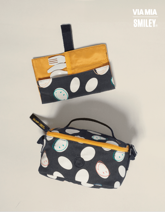Collab Smiley + Printed Canvas Lunchbox - Unique