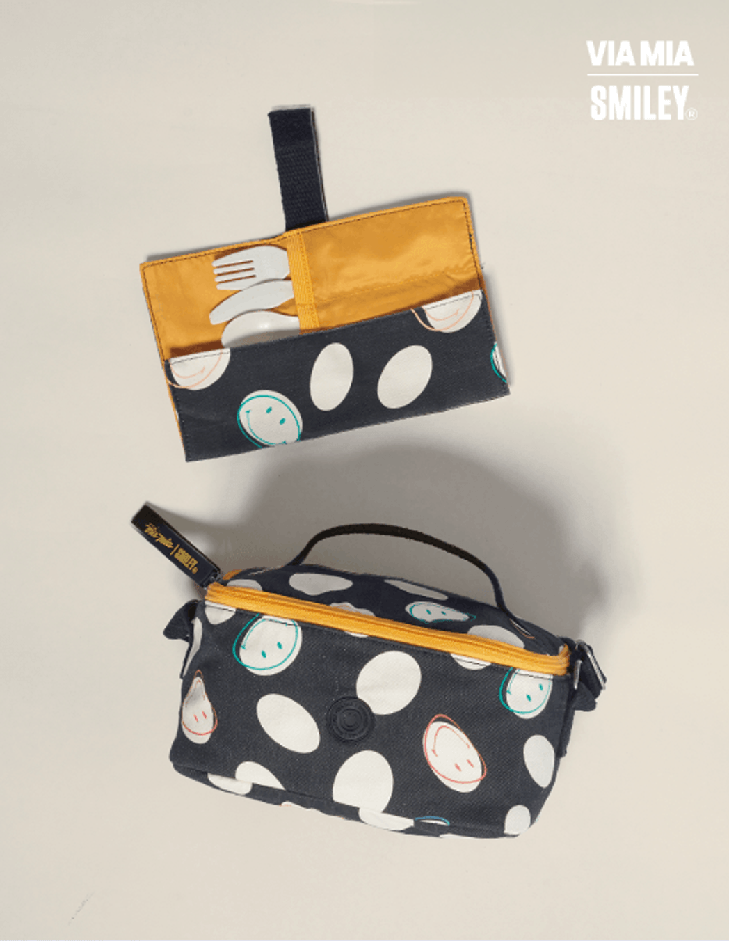 Collab Smiley + Printed Canvas Lunchbox - Unique