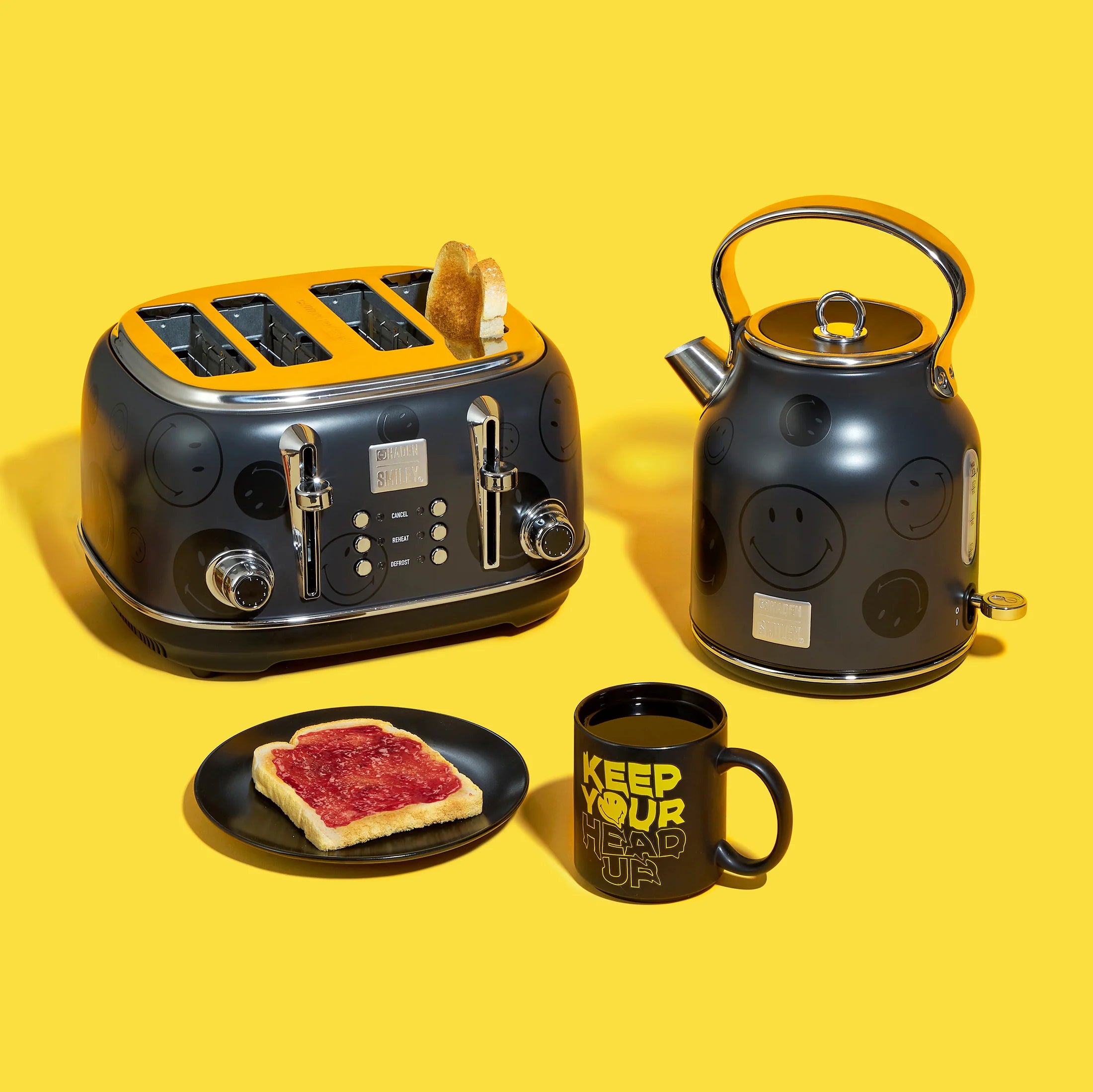 Haden x SMILEY® 组合式电热水壶和烤面包机