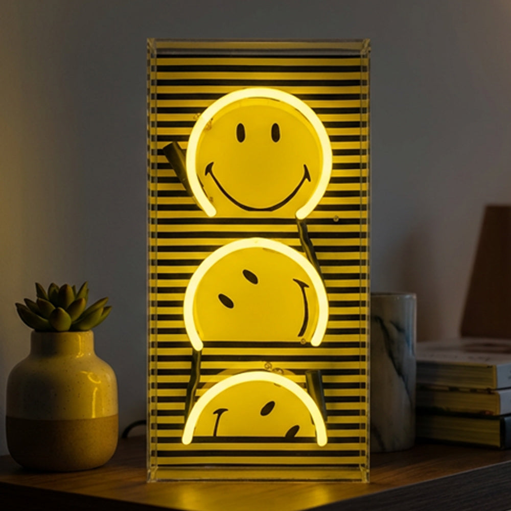 Rise and Shine: The Original Smiley Acrylic Box Glass Neon