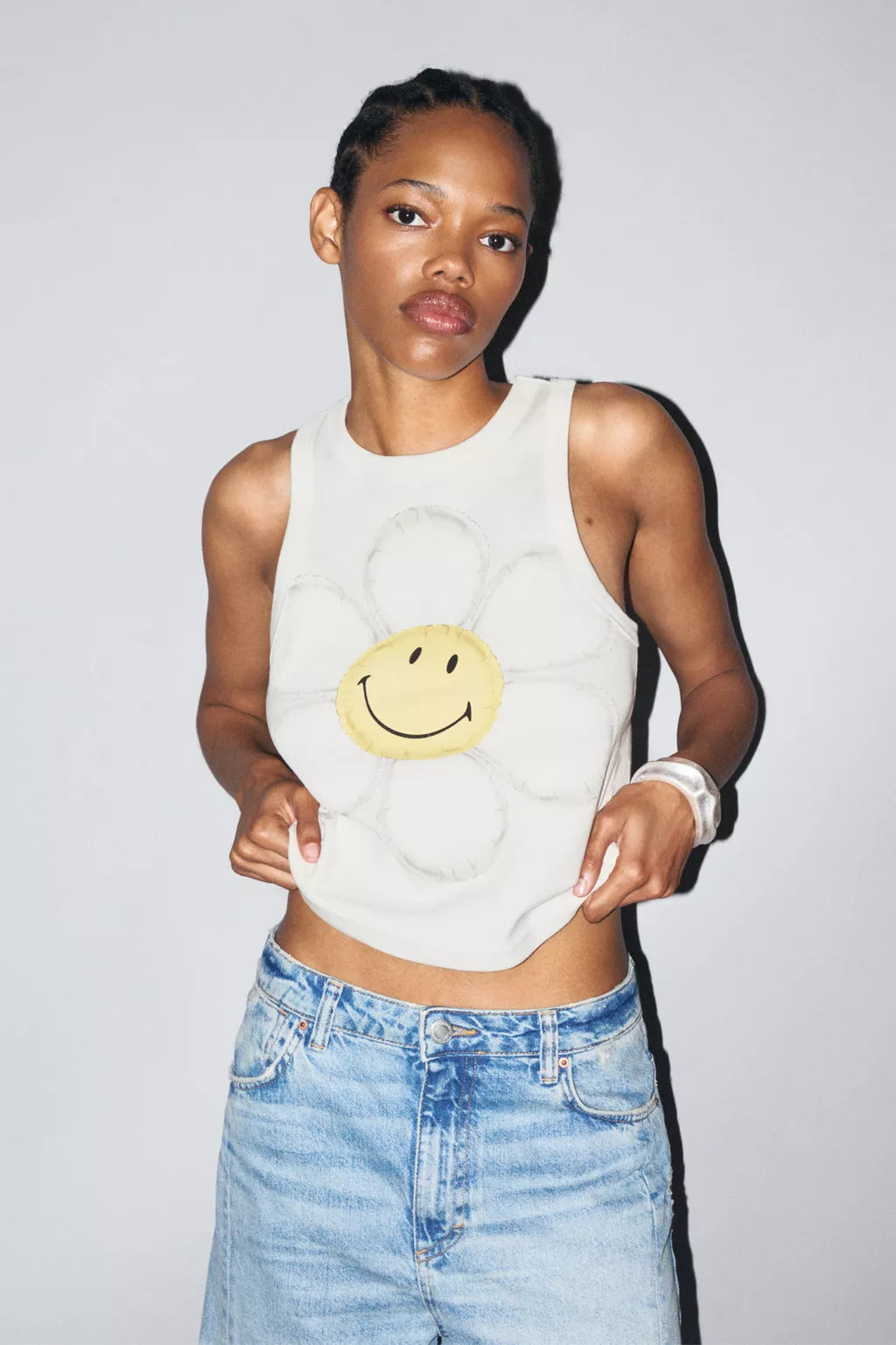 Smiley flower vest top