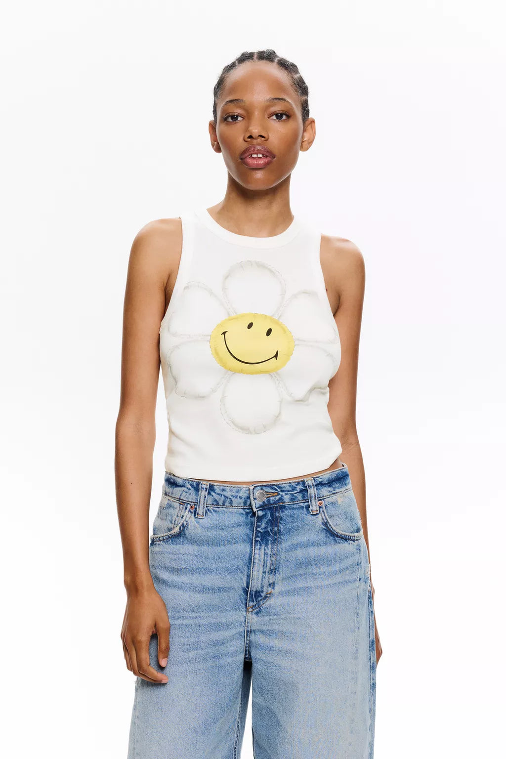Smiley flower vest top