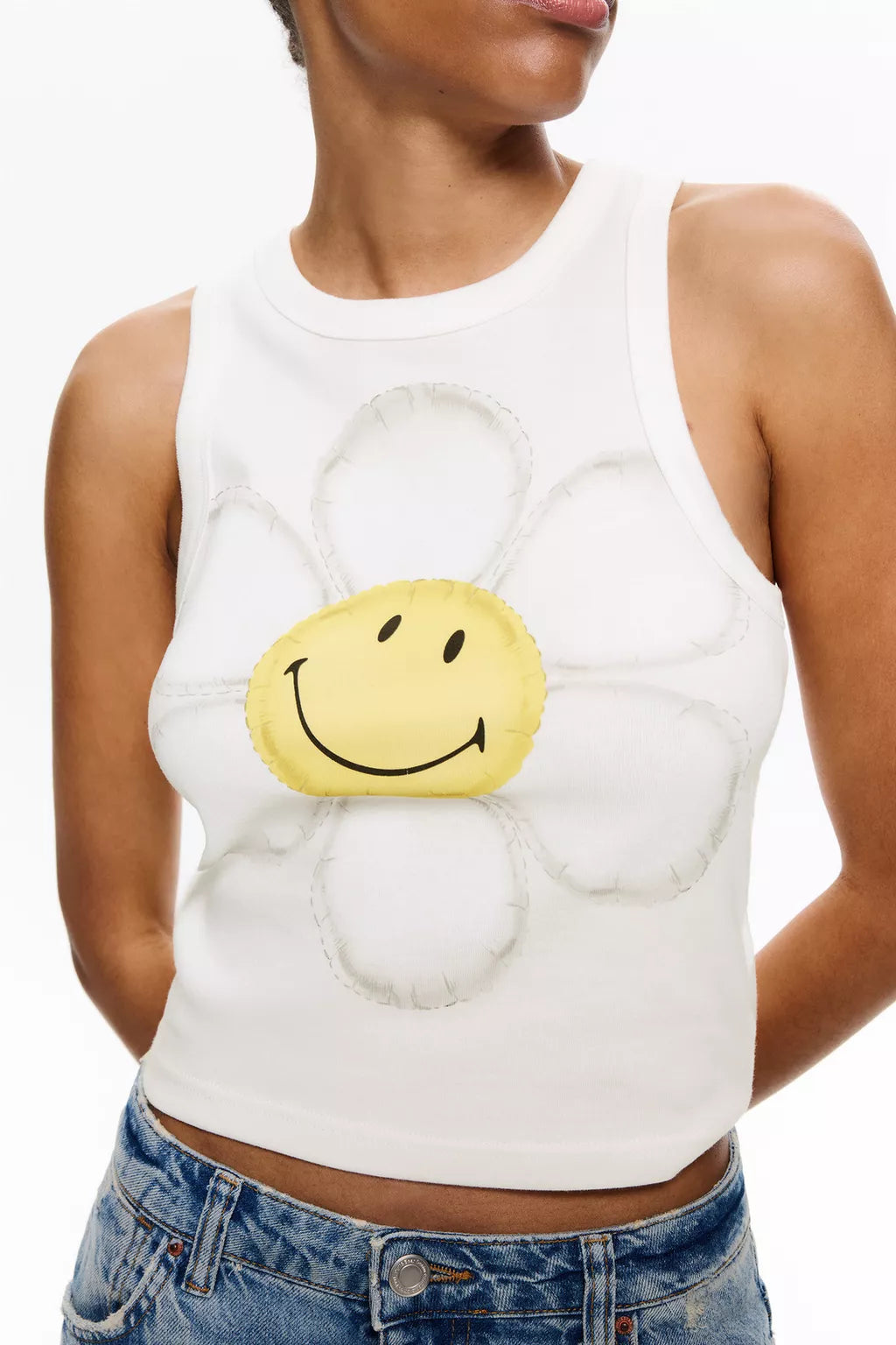 Smiley flower vest top