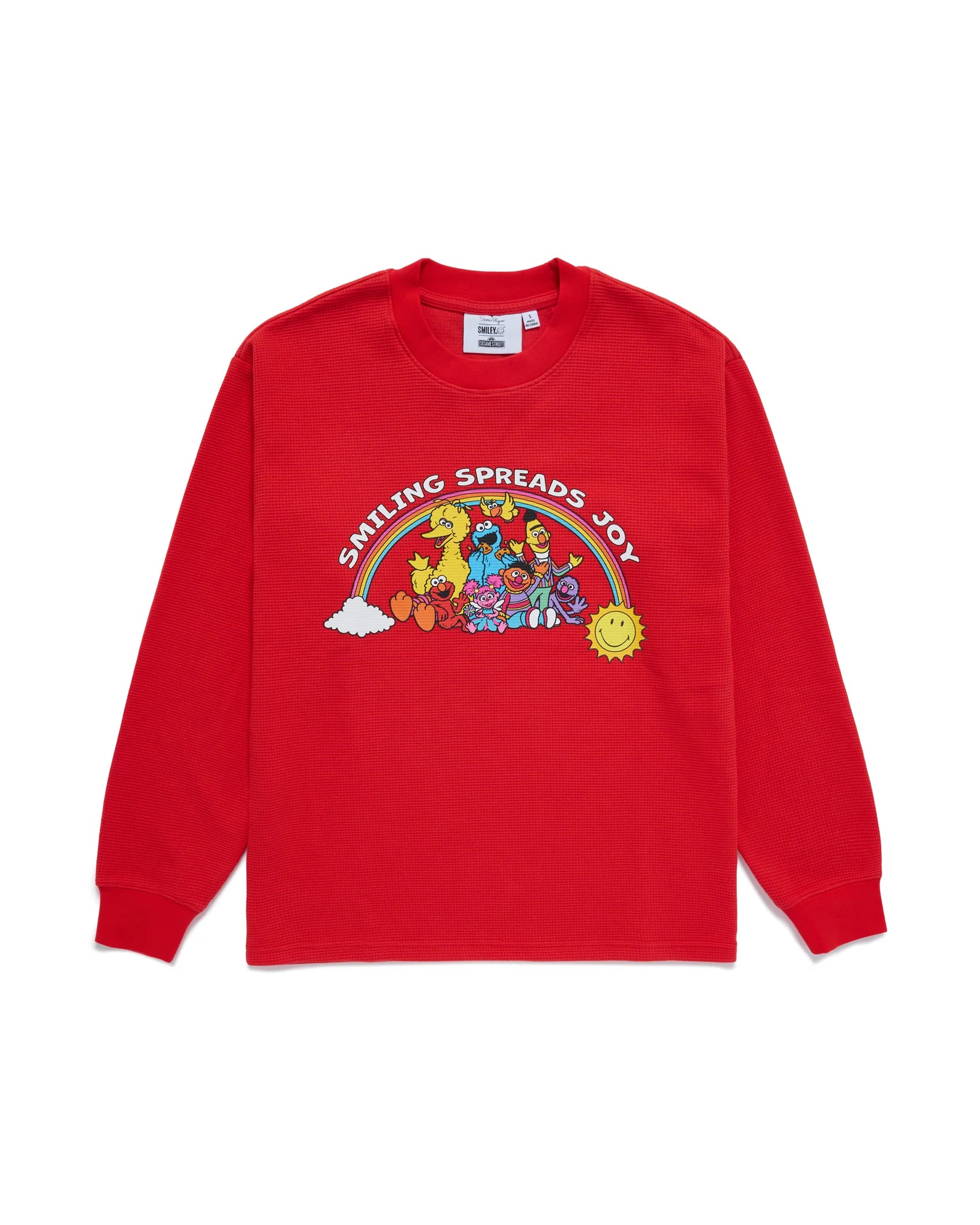Sesame Street Spreads Joy Thermal Long Sleeve, Red – Smiley Sesame Street Spreads Joy Thermal Long Sleeve, Red – Smiley