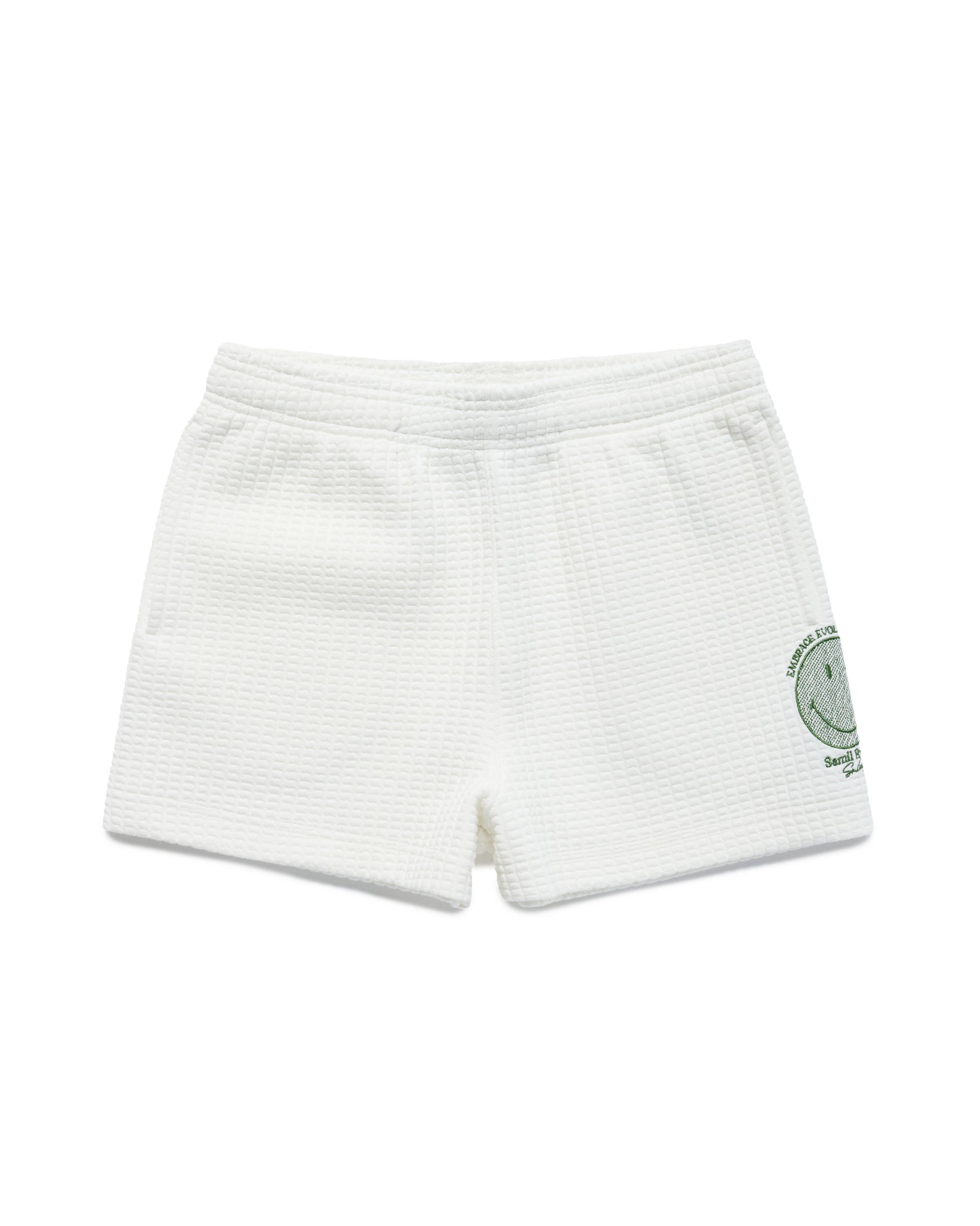 Smiley® Flourish Waffle Shorts, White