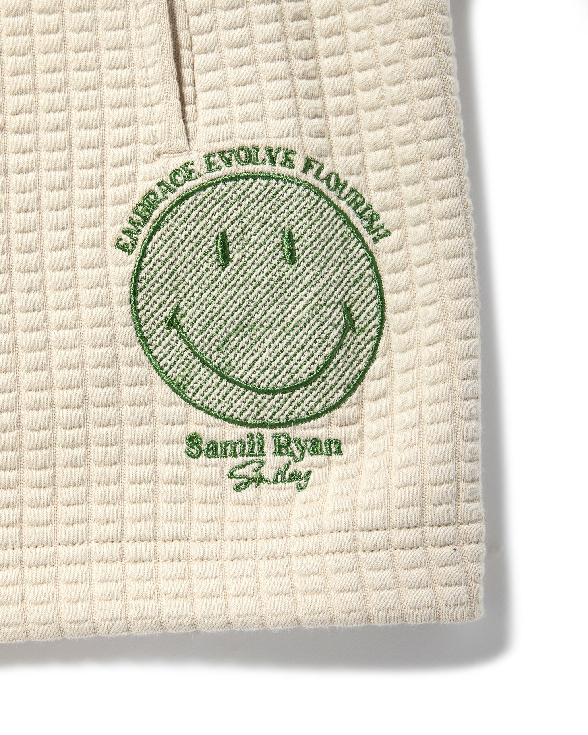 Smiley® Flourish Waffle Shorts, Tan
