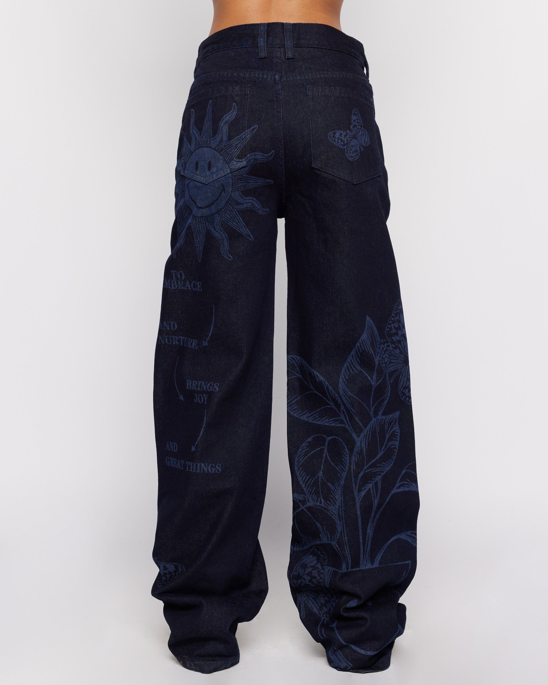 Smiley® Over-dye Printed Denim Jeans