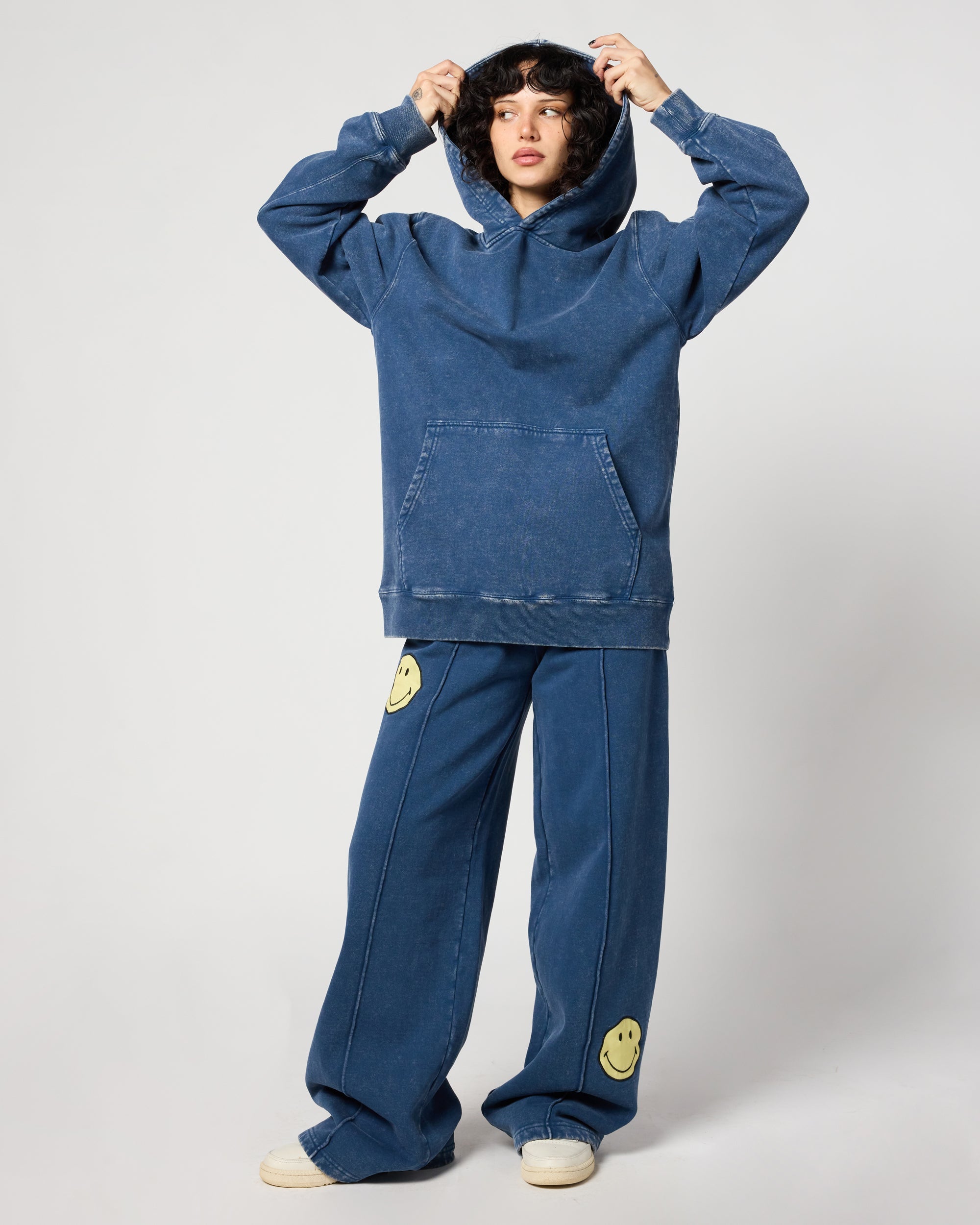 Smiley® Oversized Hoodie, Denim Blue