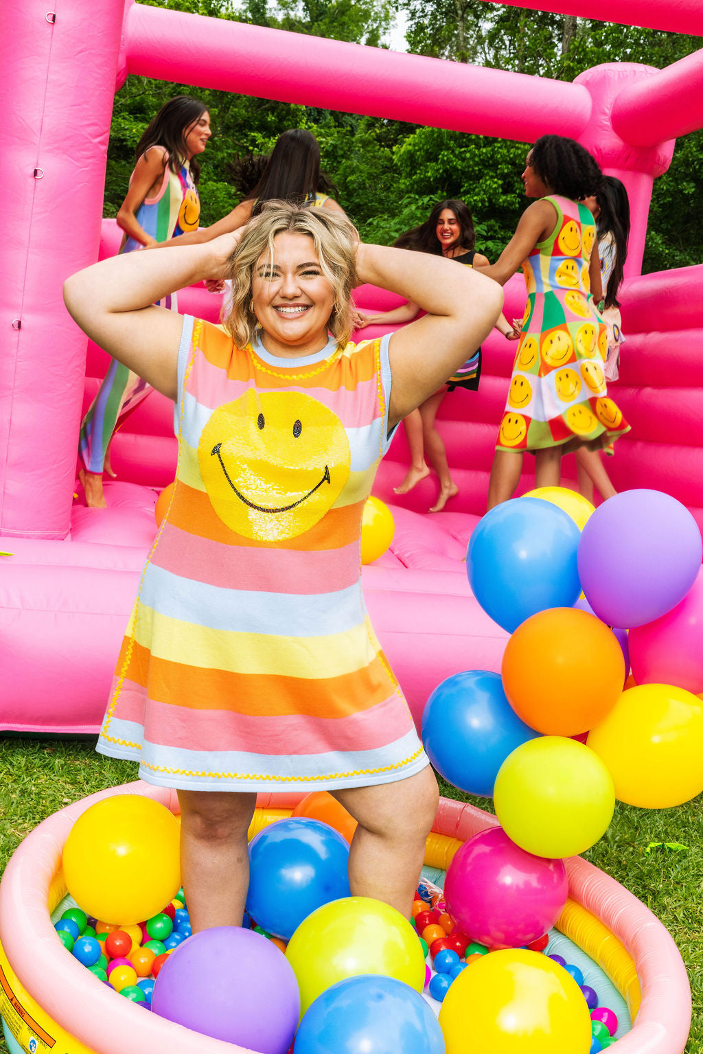 Licensed Striped Multi Smiley® Dress