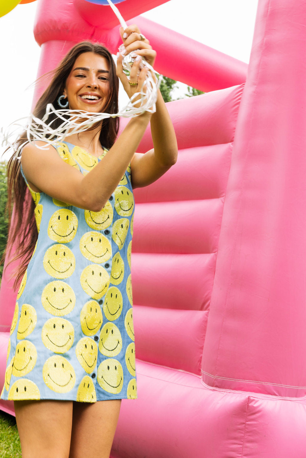 Licensed Two Tone Denim Smiley® Dress