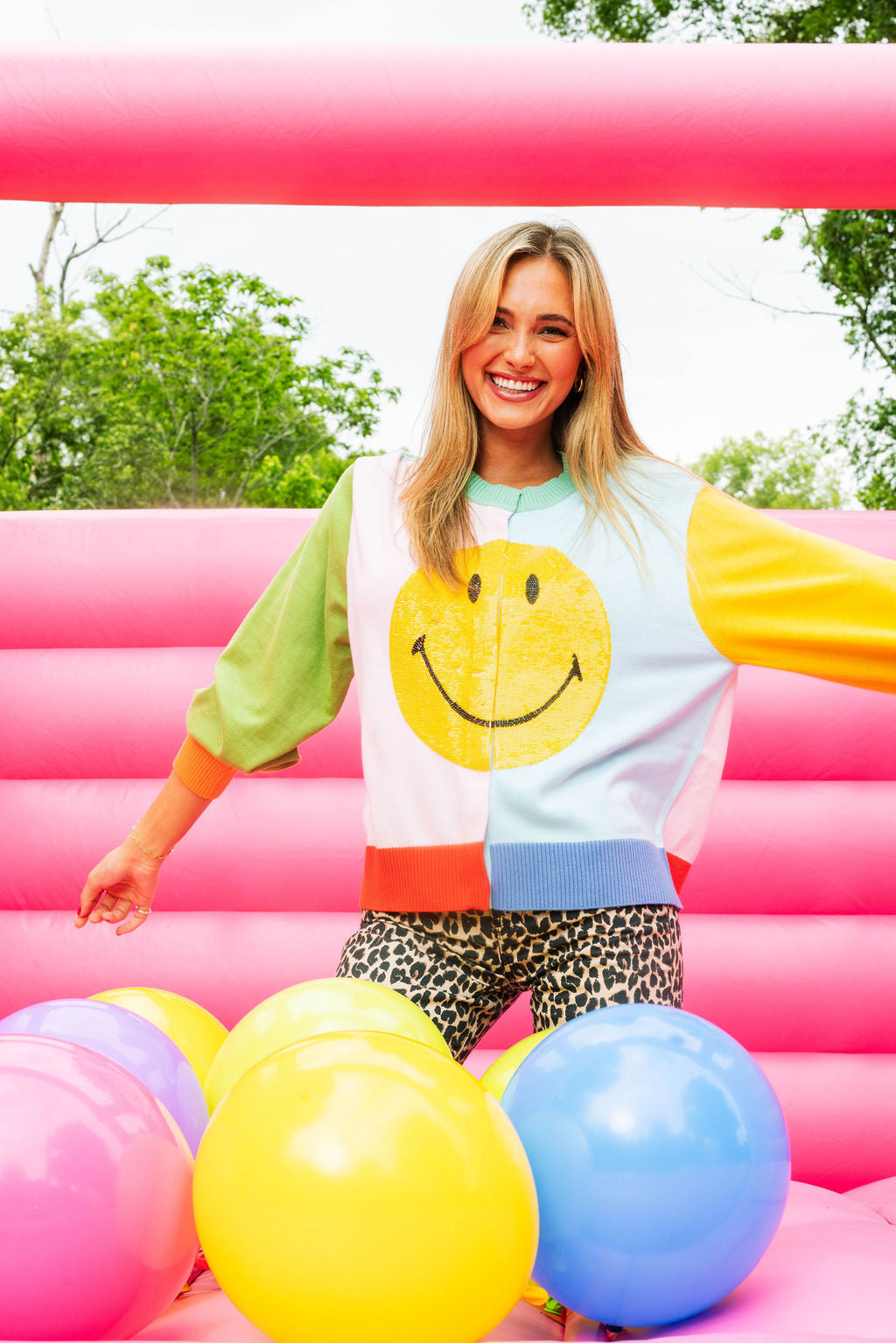 Licensed Colorblock Smiley® Sweater