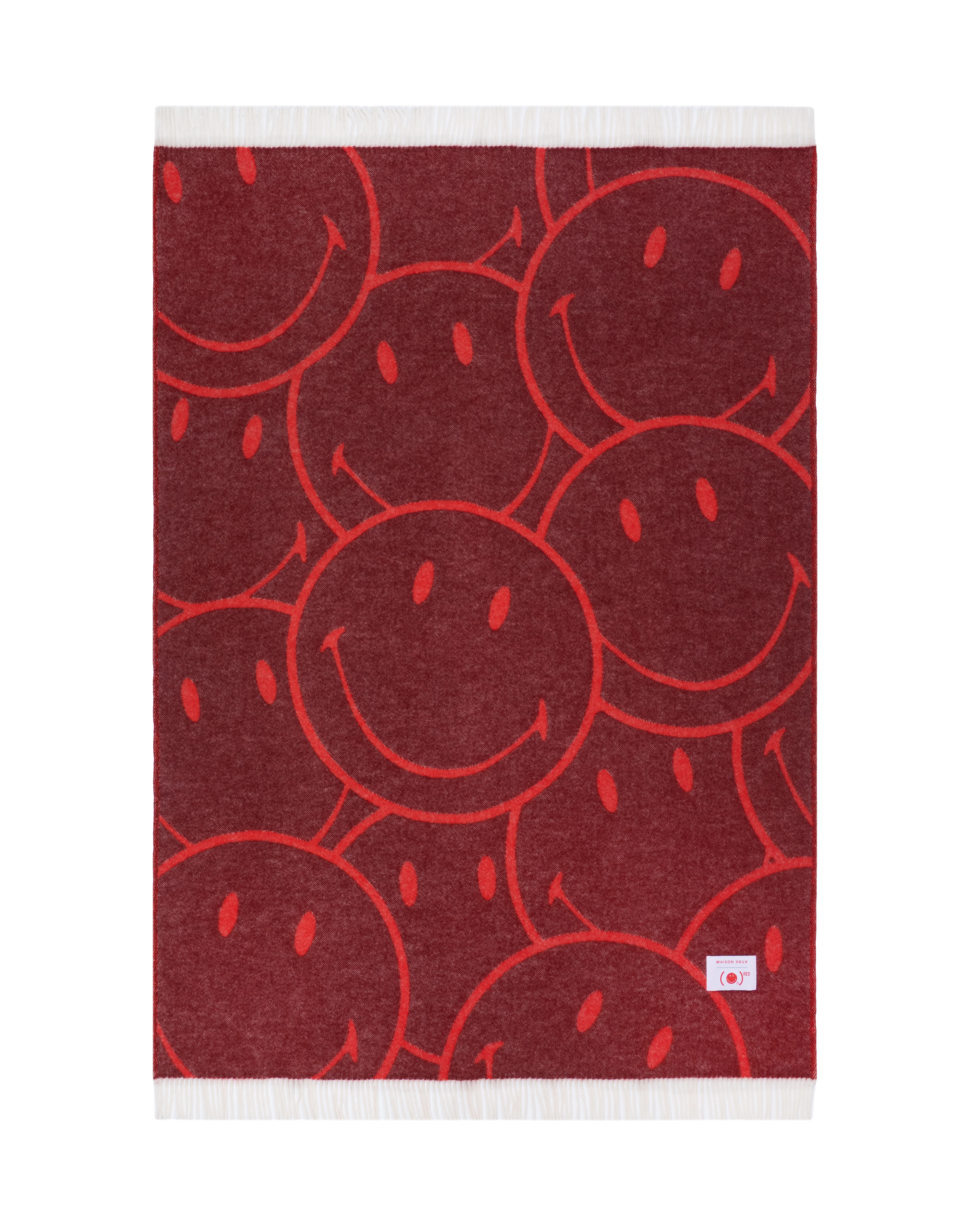 Smiley® (RED) X Maison Deux Blanket Burgundy Red