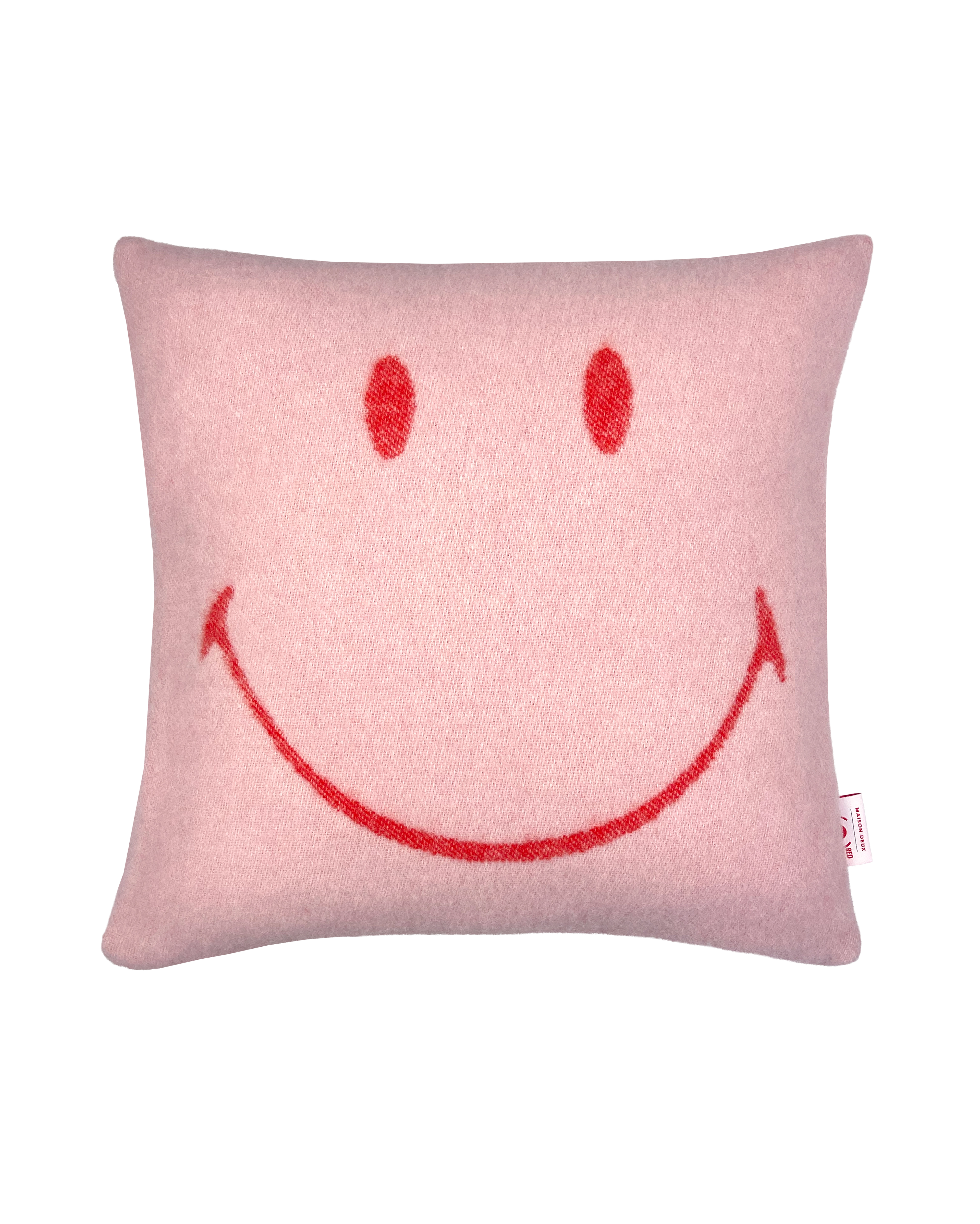 Smiley® (RED) X Maison Deux Cushion Cover Pink Red
