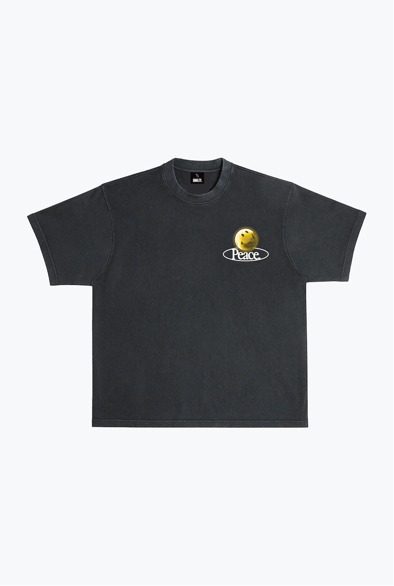P/C x Smiley®: Hang on Let me Overthink this Heavyweight Garment Dyed T-Shirt - Black