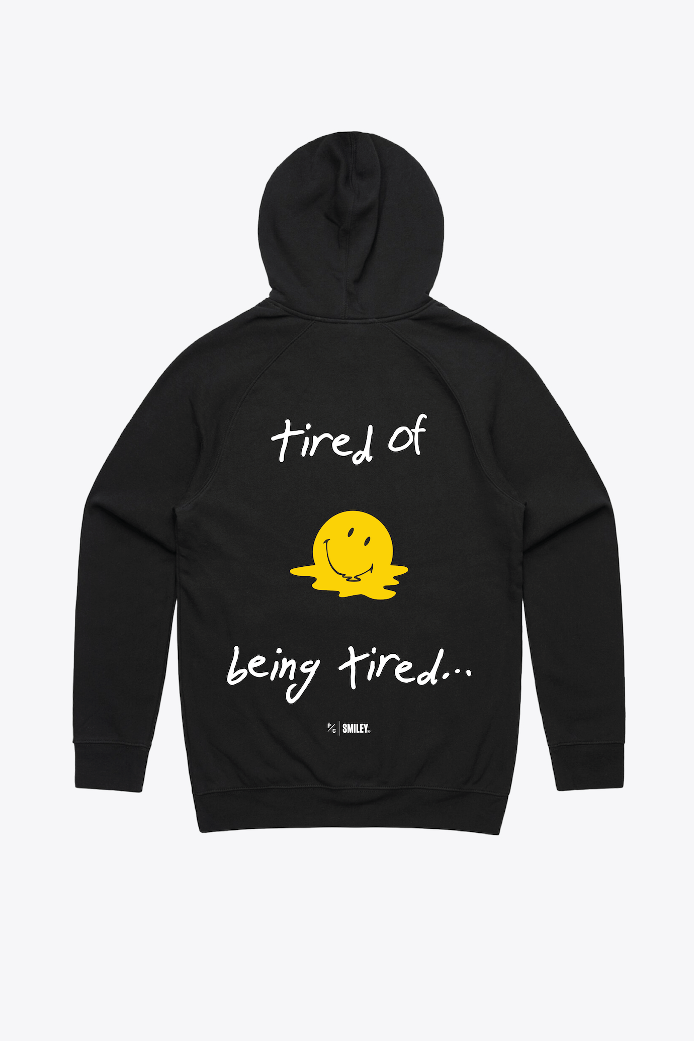 P/C x Smiley®: Tired of Being Tired Heavyweight Hoodie - Black