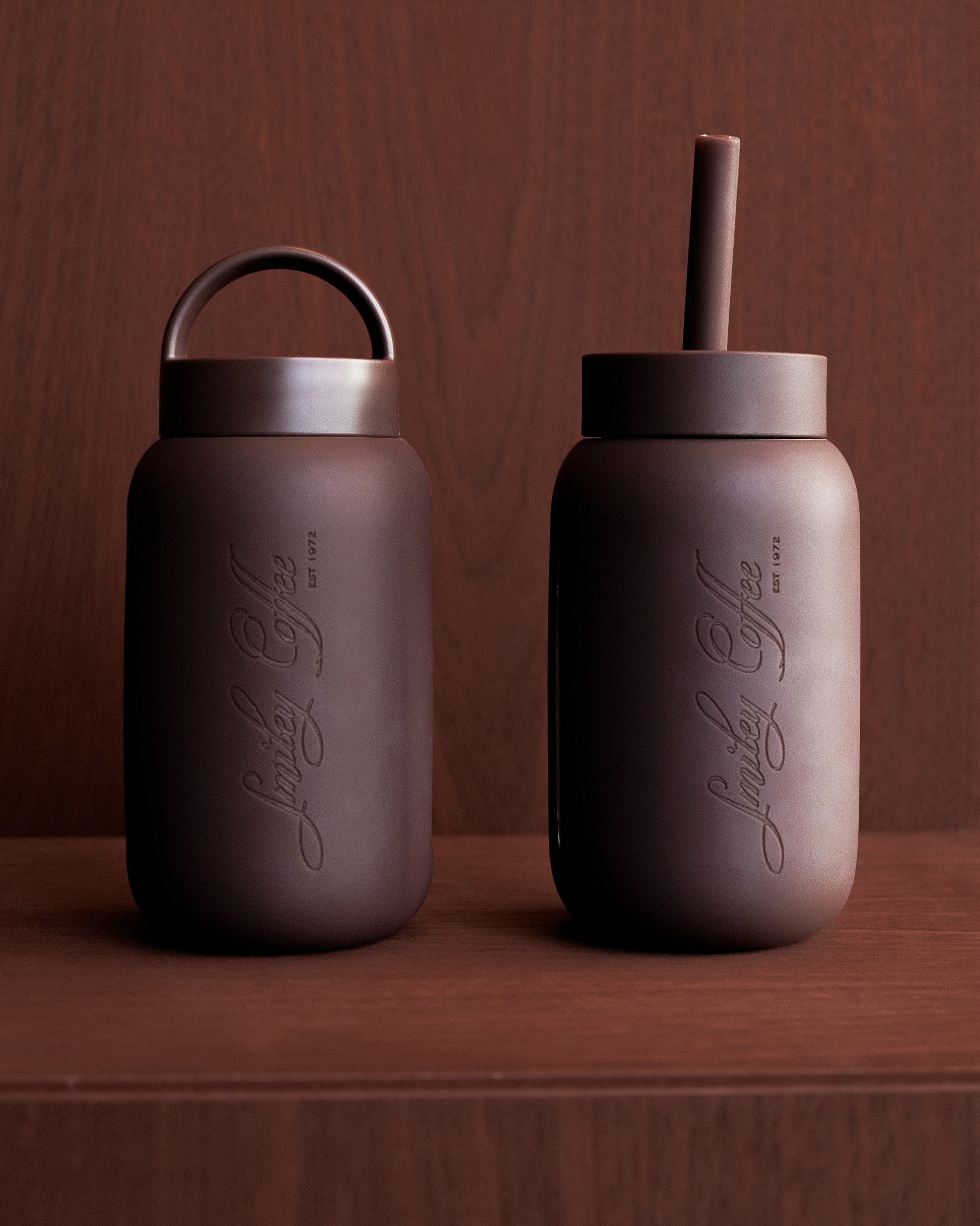 Smiley Coffee Glass Water Bottle