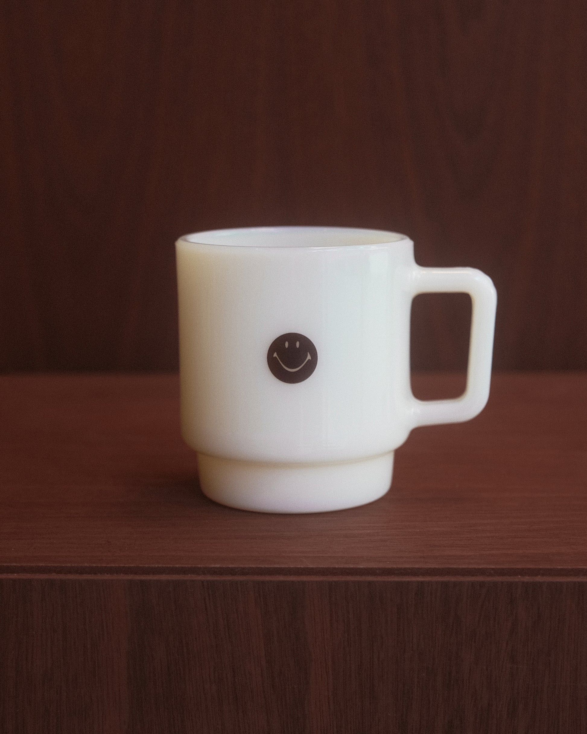 Smiley Coffee Milk Glass Mug