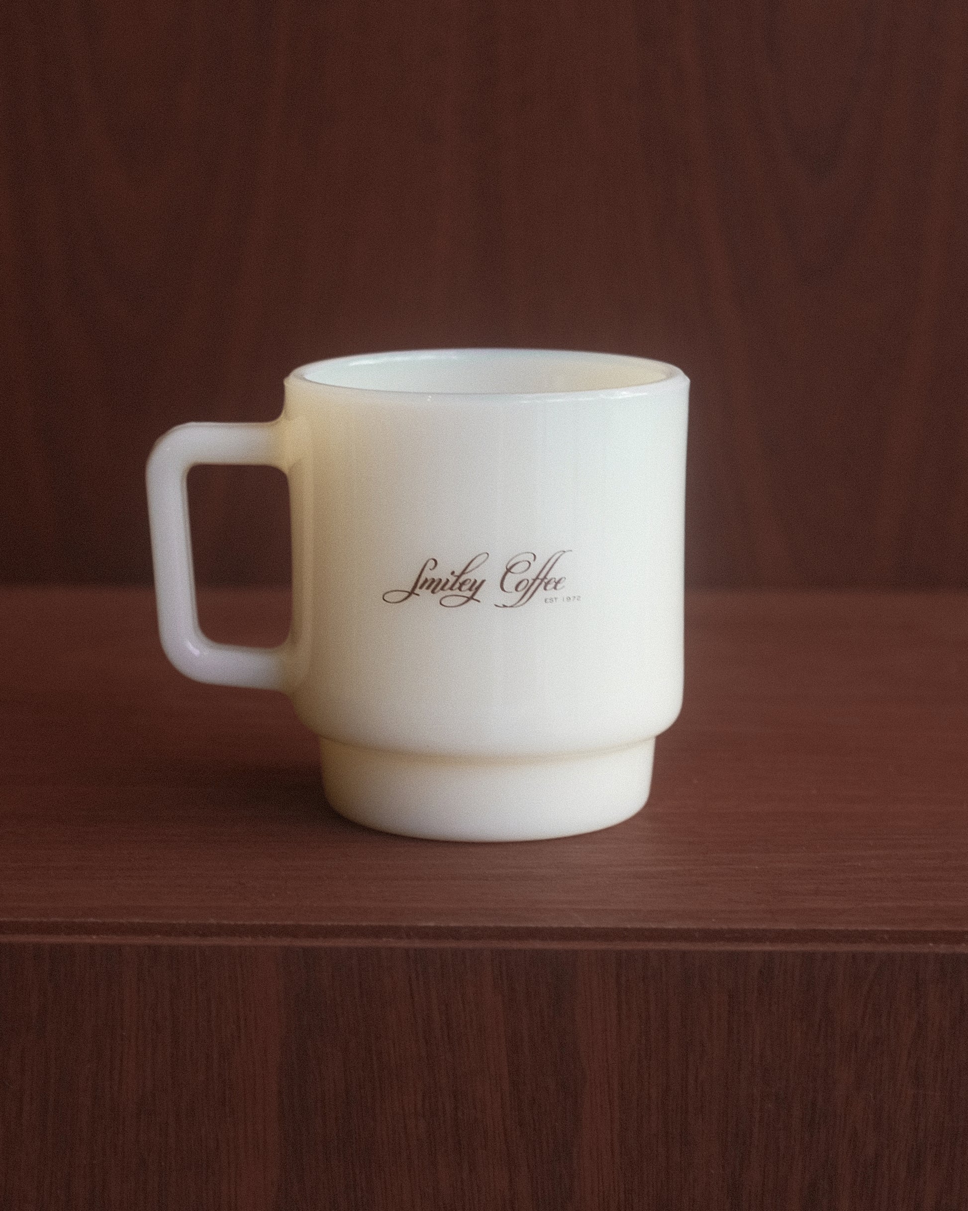Smiley Coffee Milk Glass Mug