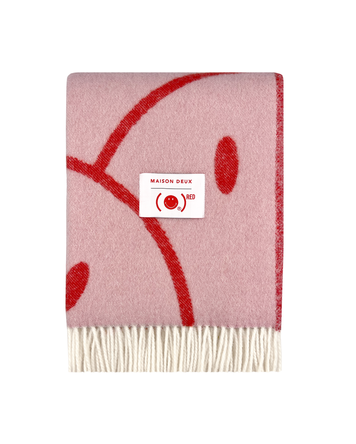 Smiley® (RED) X Maison Deux Blanket Pink Red
