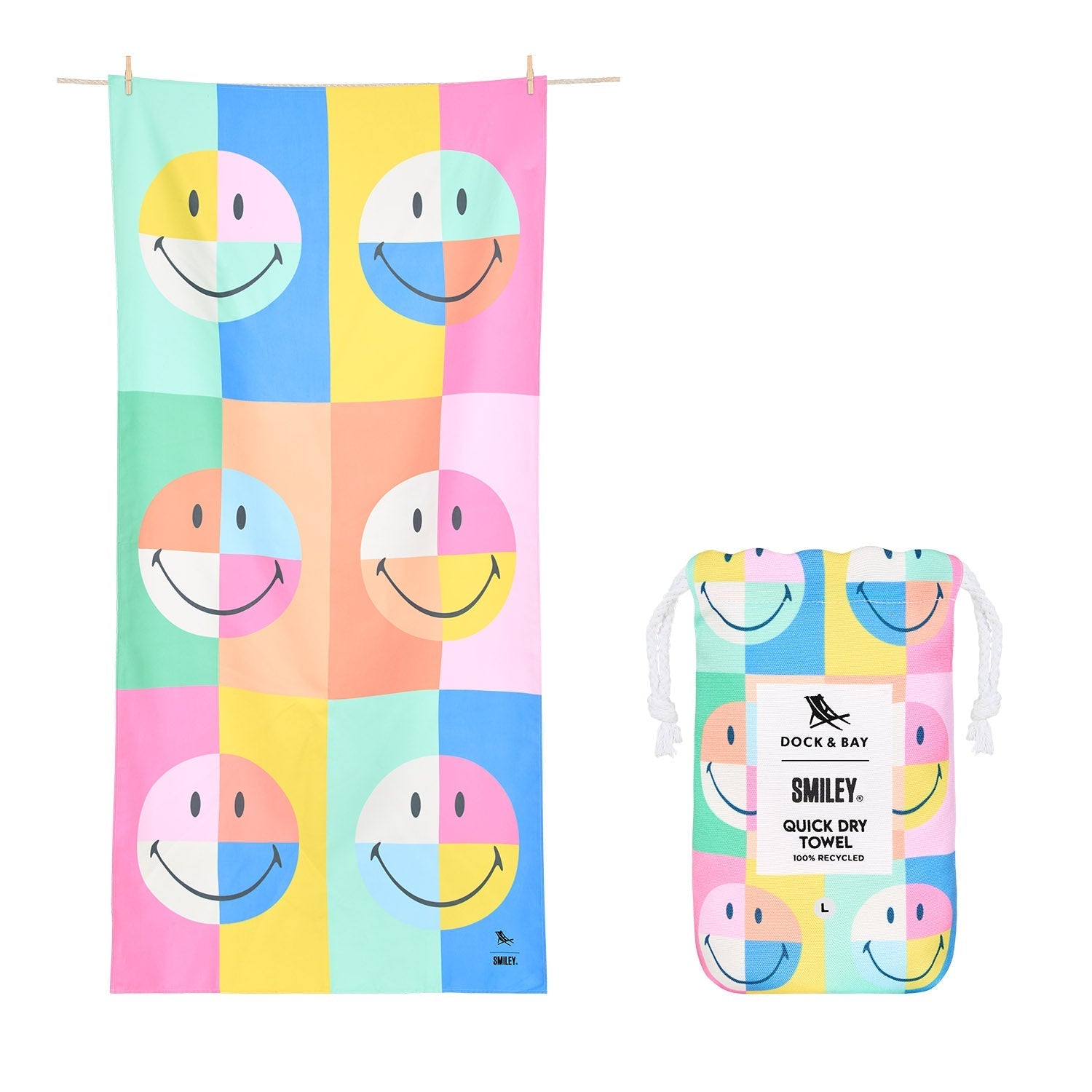 Dock & Bay x Smiley® x Calm Quick Dry Towel