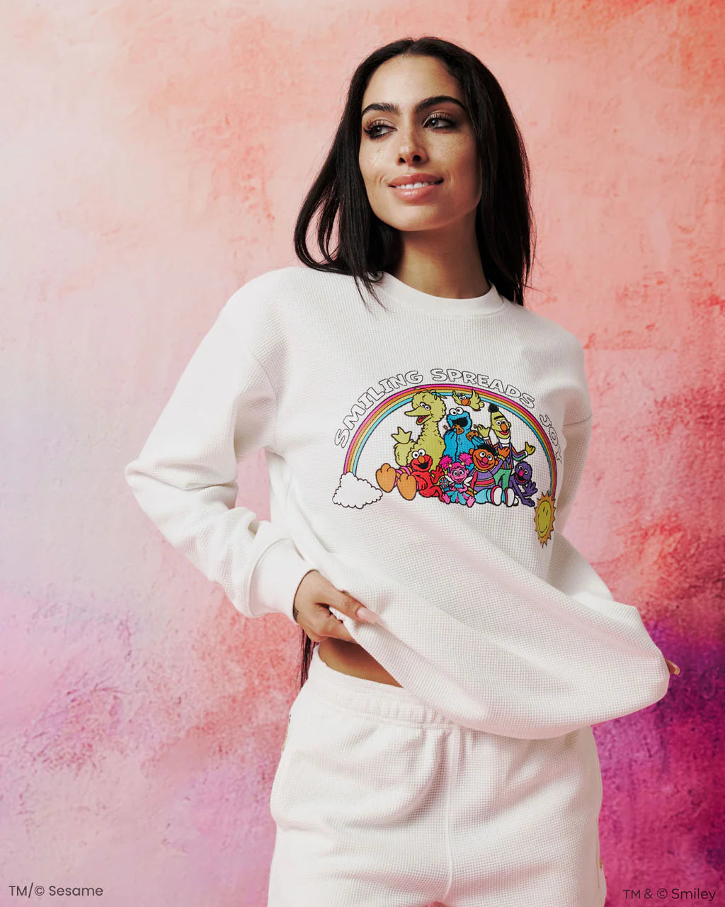 Sesame Street Spreads Joy Thermal Long Sleeve, White