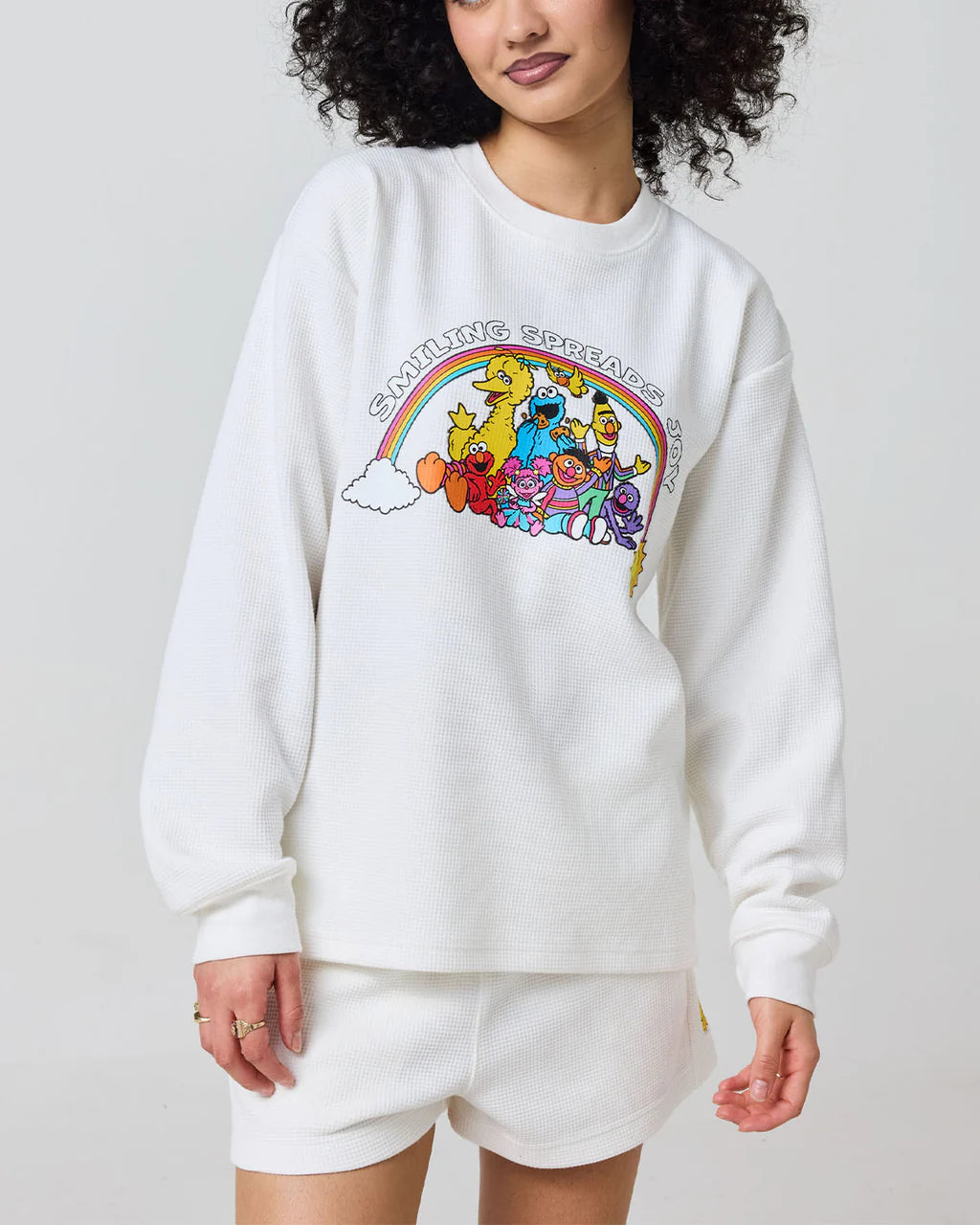 Sesame Street Spreads Joy Thermal Long Sleeve, White