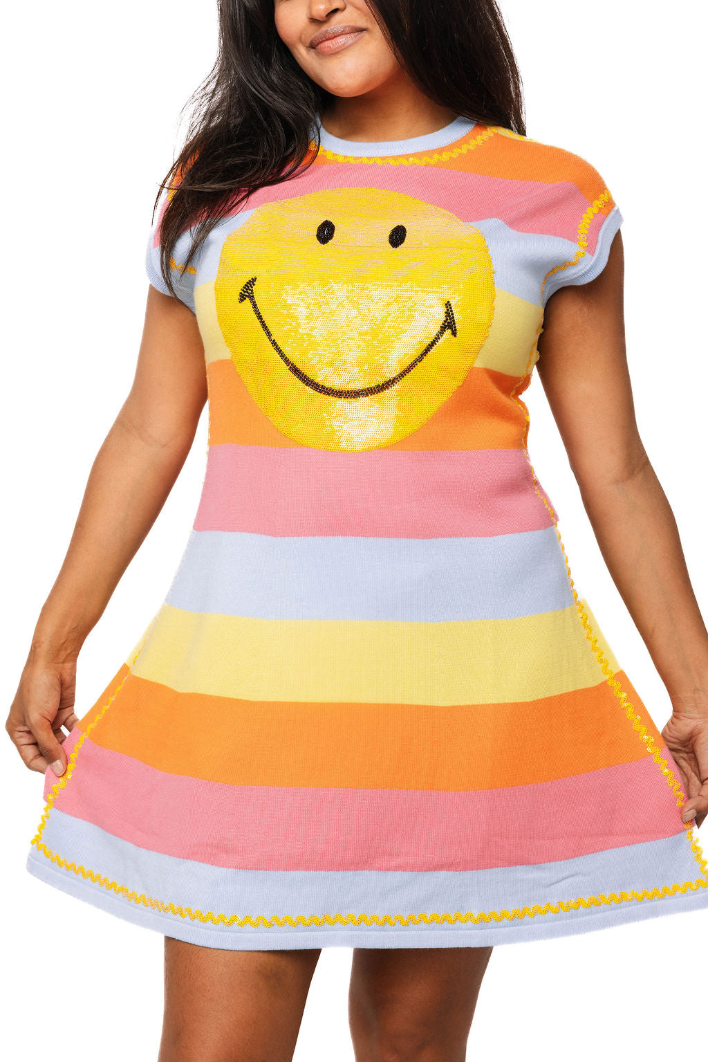 Lizenziertes gestreiftes Multi-Smiley®-Kleid