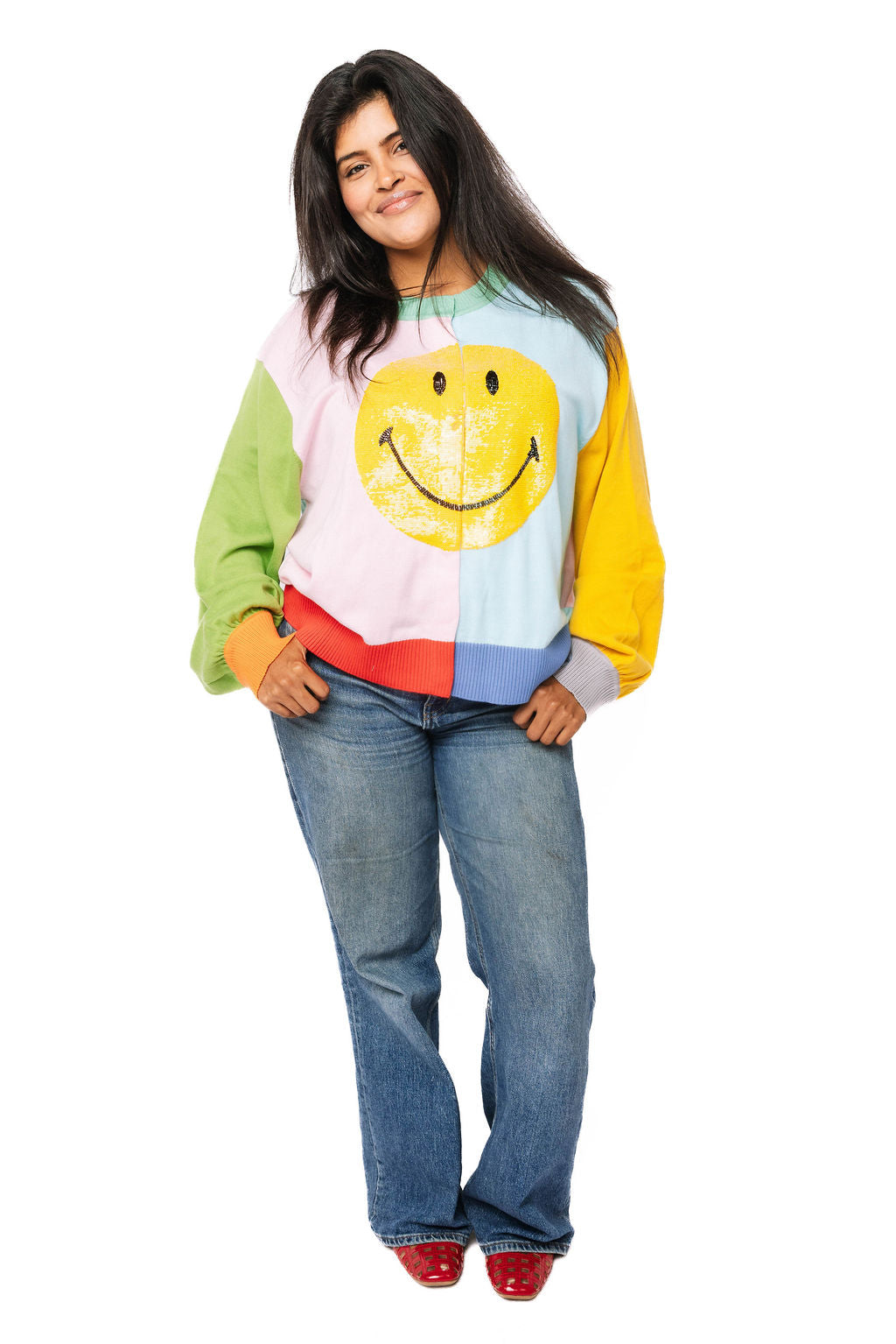 Suéter con licencia Colorblock Smiley®