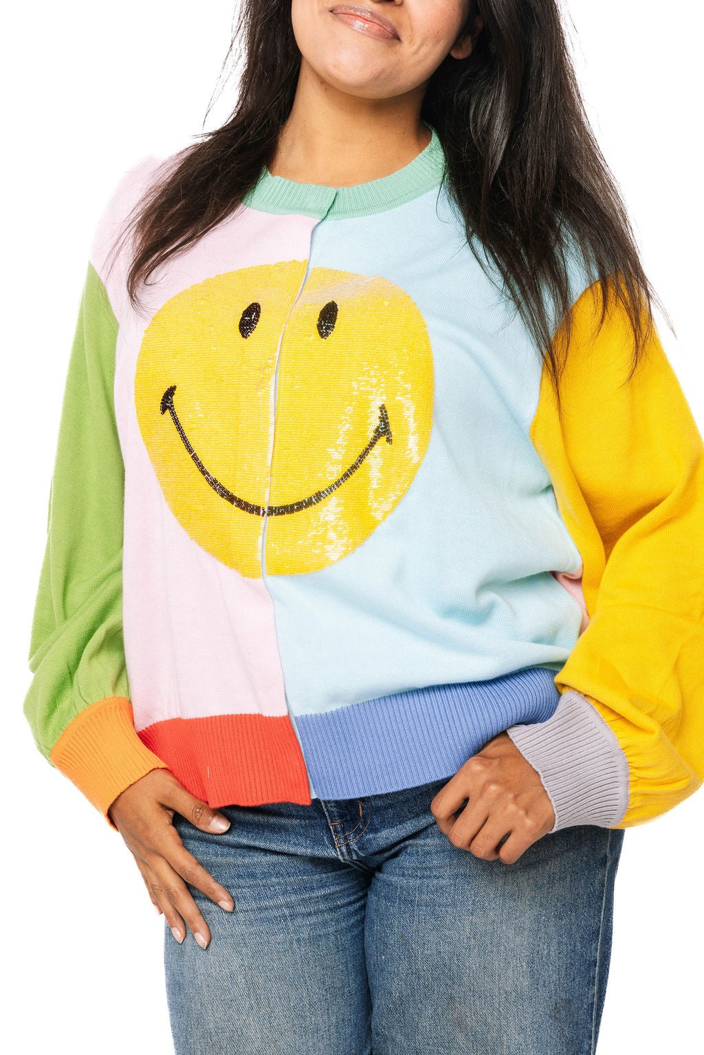 Suéter con licencia Colorblock Smiley®