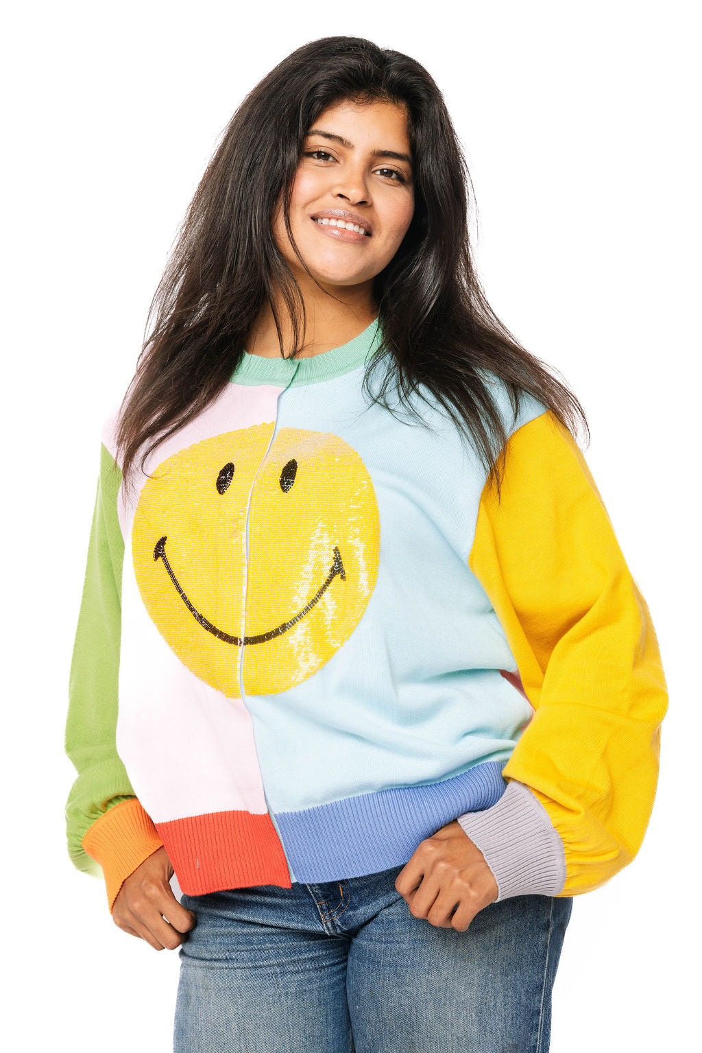 Suéter con licencia Colorblock Smiley®