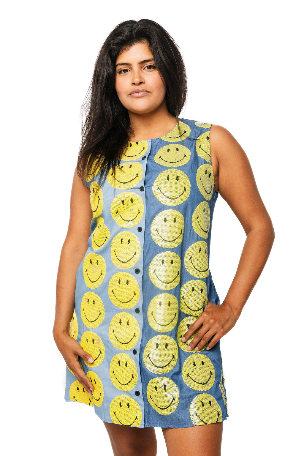 Licensed Two Tone Denim Smiley® Dress