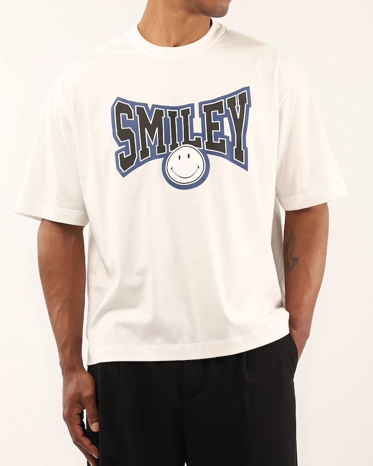 Men's Boxy T-Shirt - White | The Smiley Company