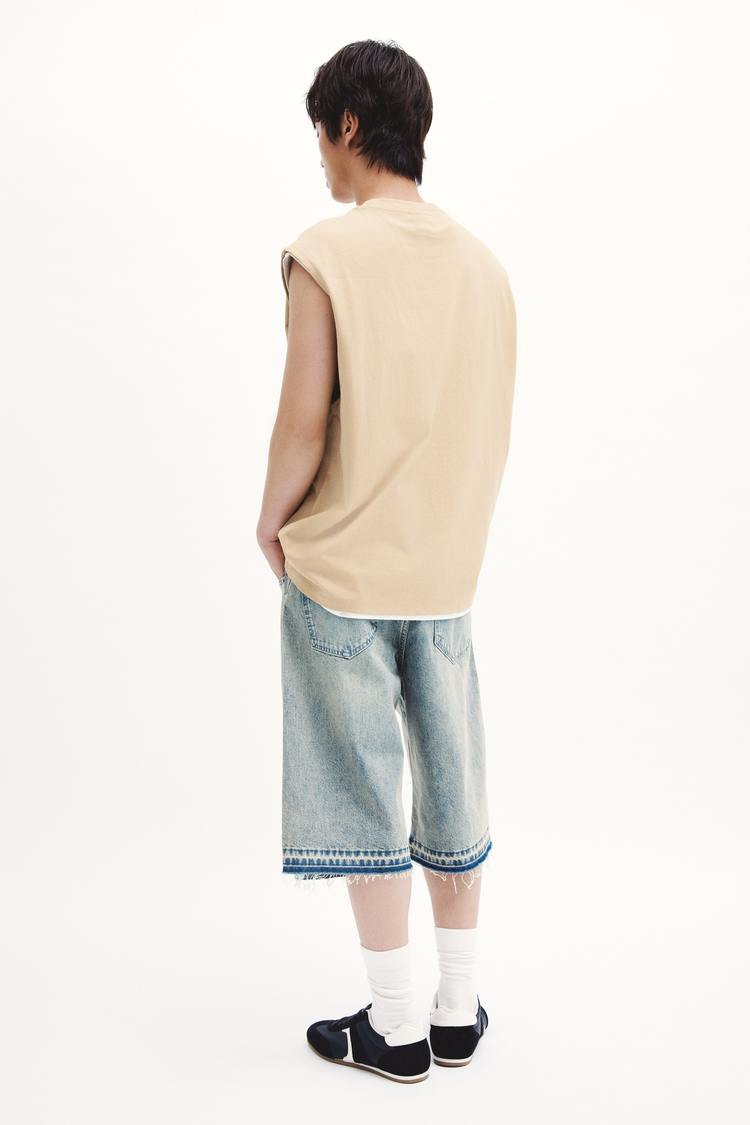 Loose Fit Printed cotton vest top