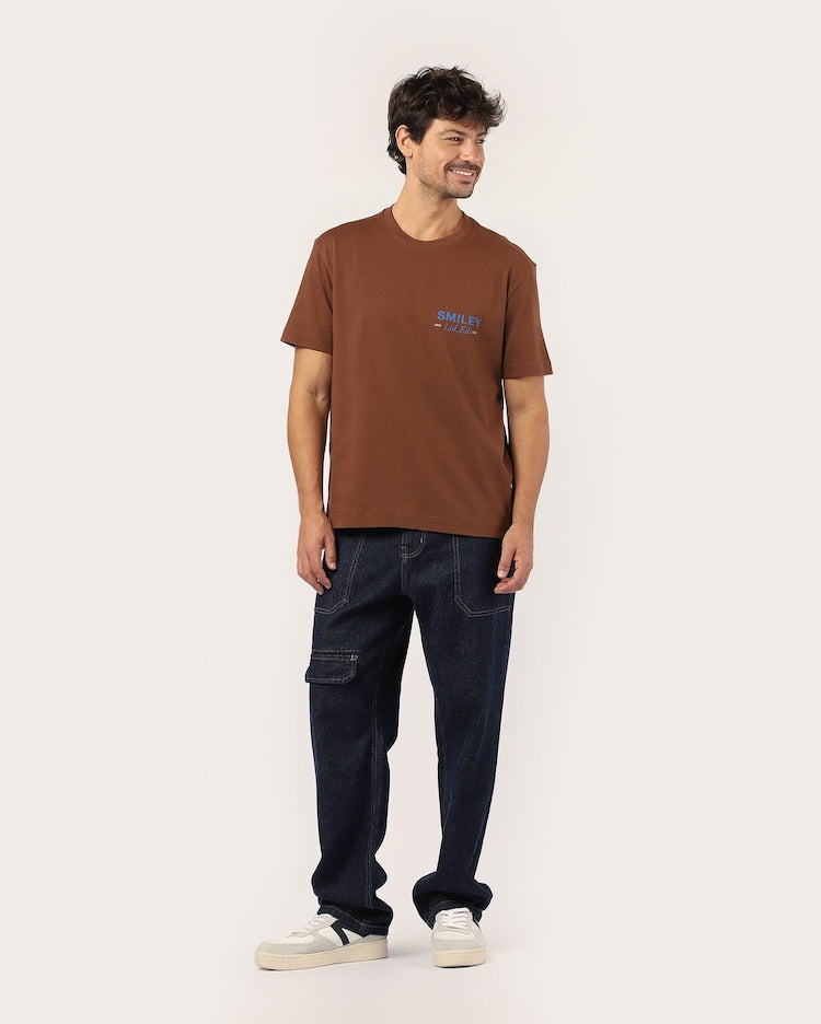 Men's regular t-shirt - brown | The Smiley Company