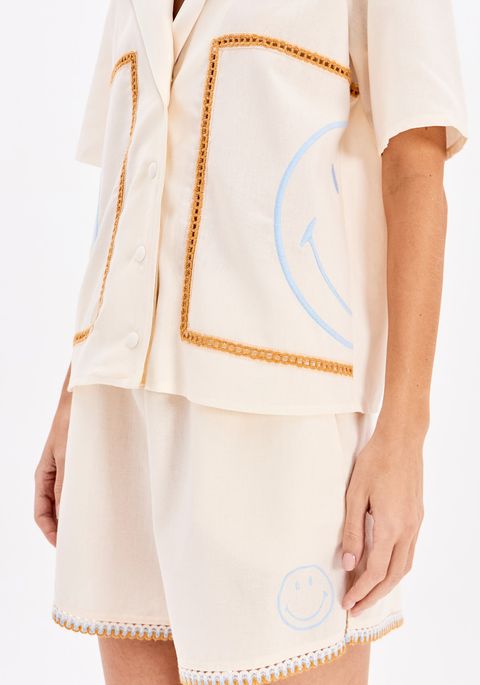 Smiley Linen Shorts