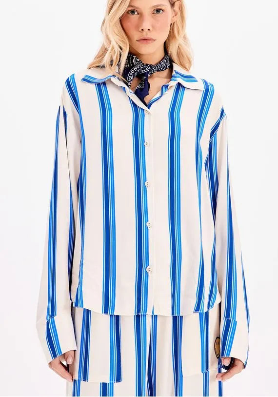Smiley Striped Long Sleeve Shirt