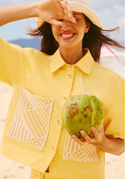 Short Sleeve Shirt with Smiley Appliques