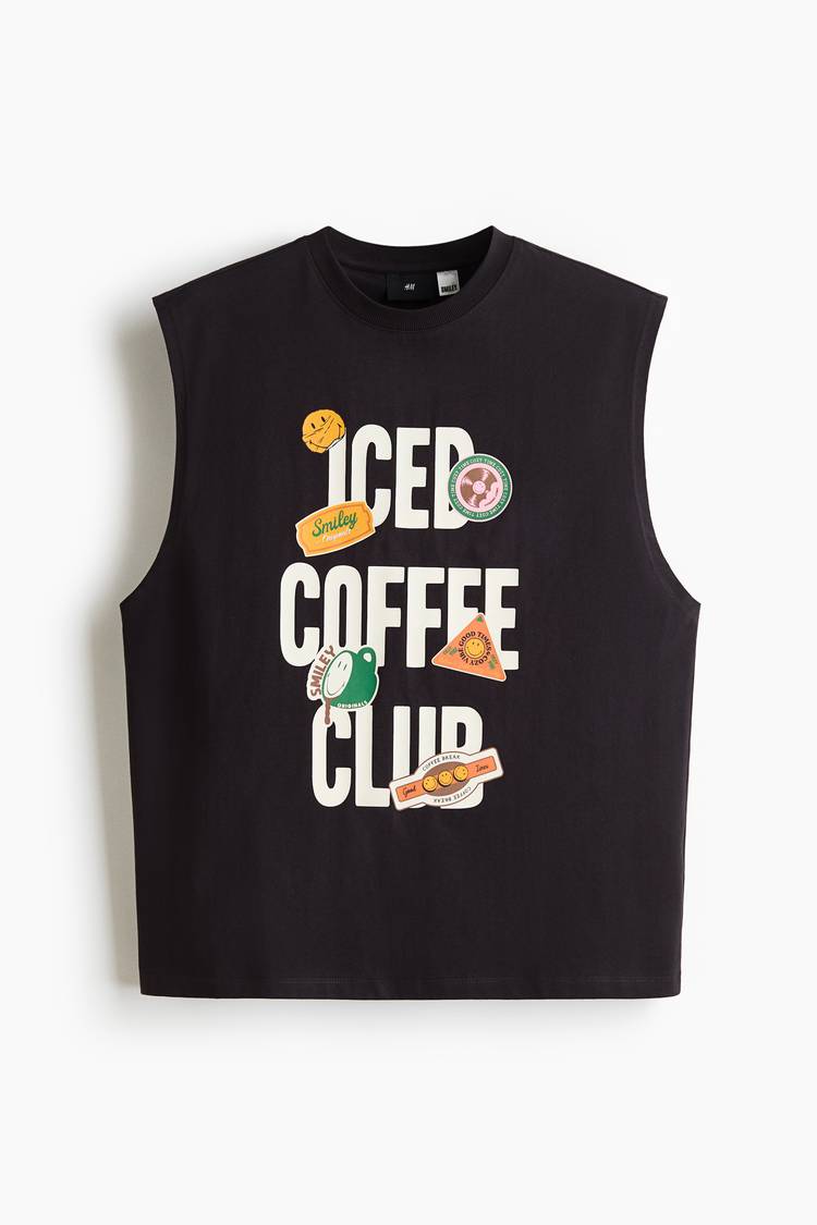 Loose Fit Printed cotton vest top