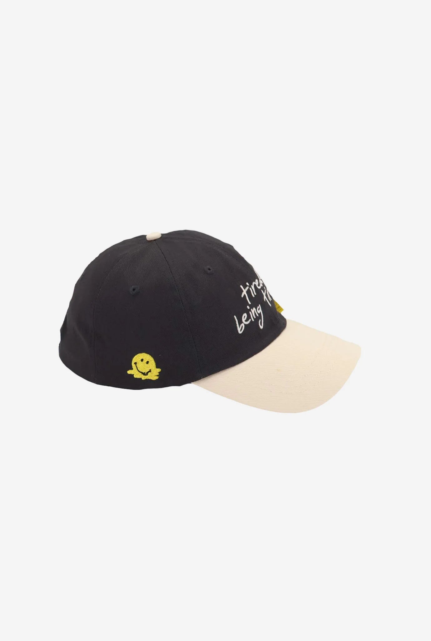 P/C x Smiley®: Tired of Being Tired Dad Cap - Faded Black / Ivory