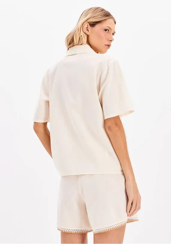 Long Sleeve Shirt with Smiley Linen