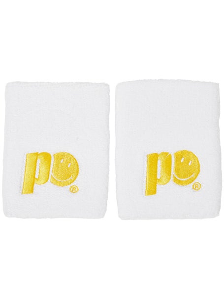 Prince x Smiley Doublewide Wristbands White