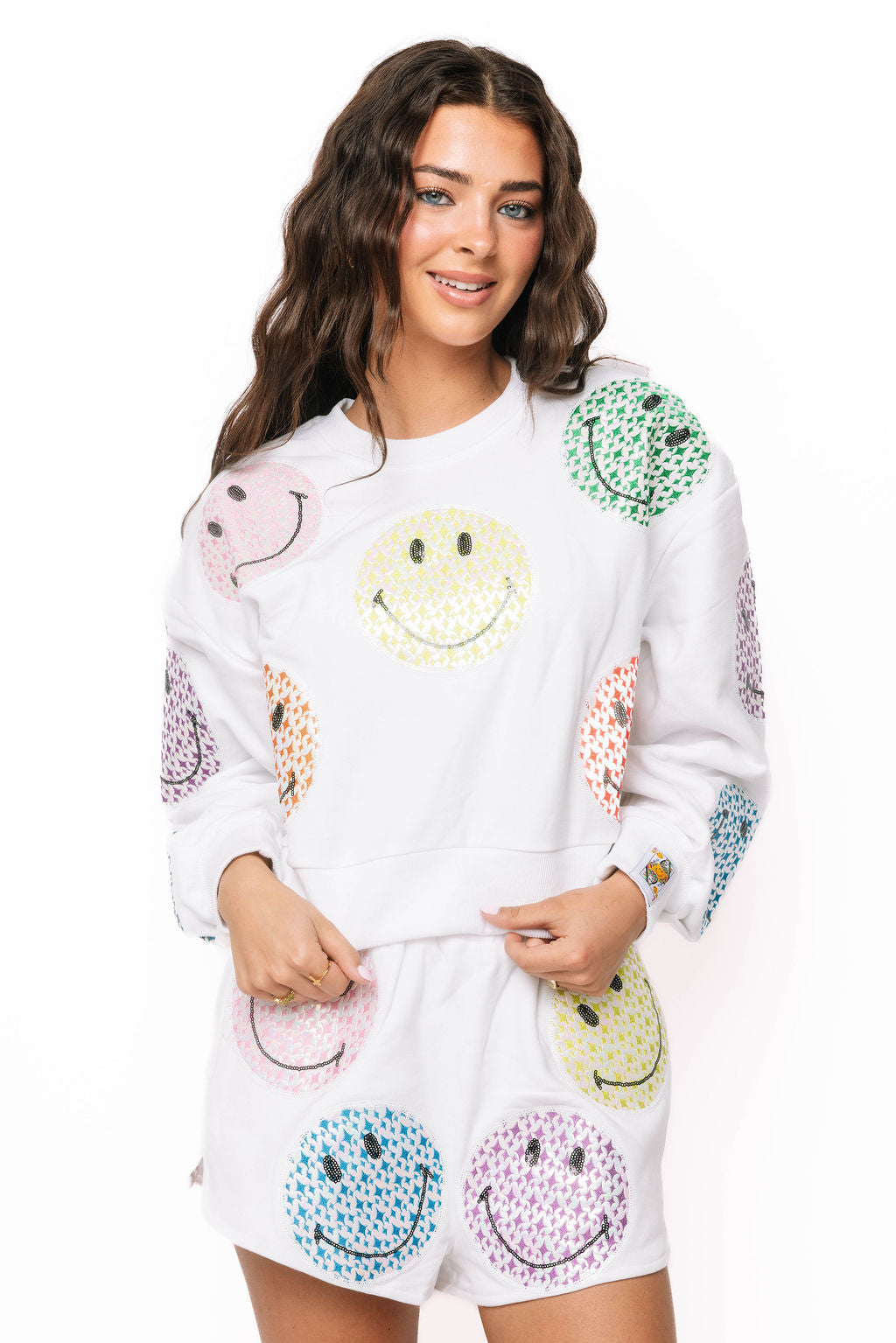 Short sous licence Multi Smiley® blanc dispersé