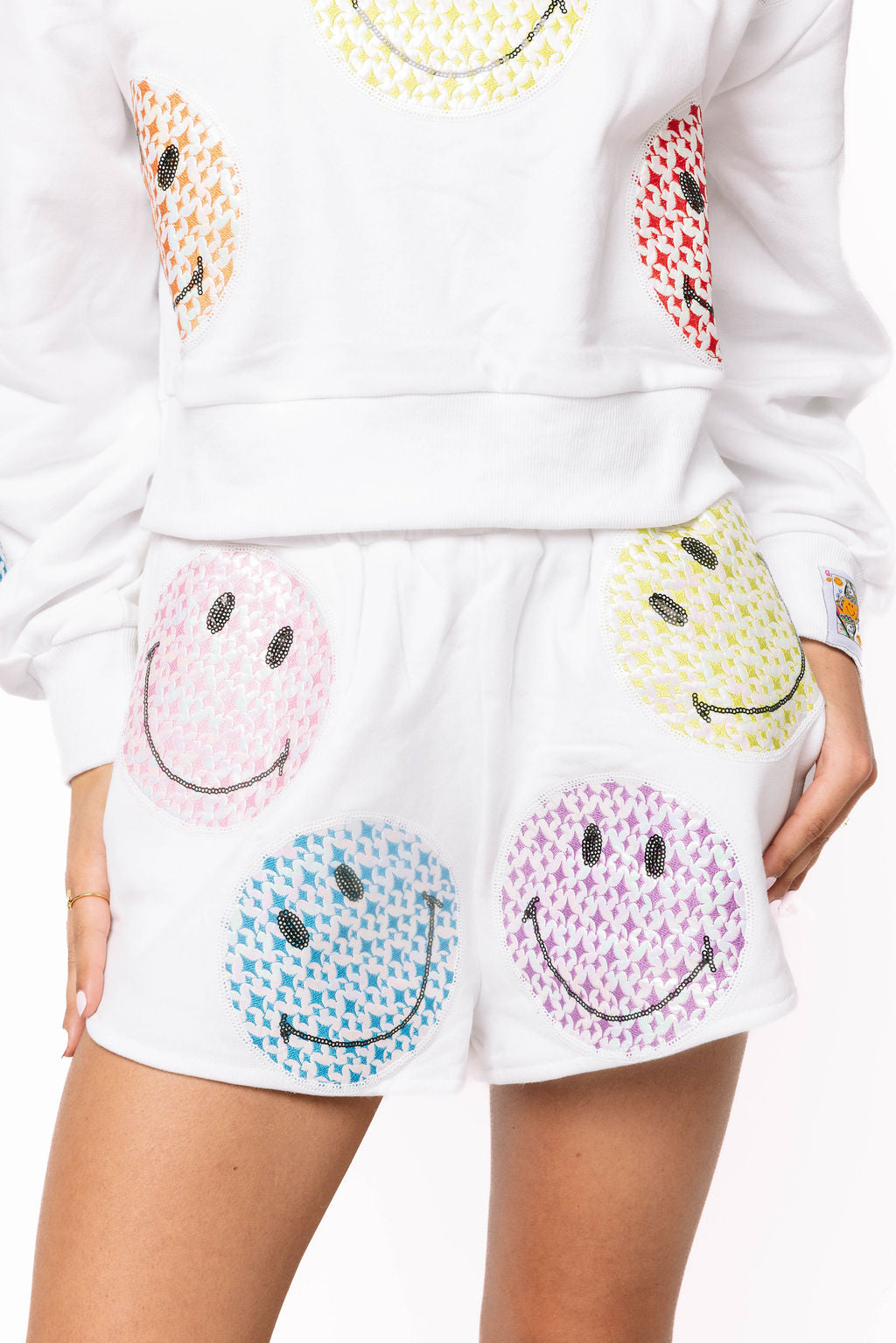 Short sous licence Multi Smiley® blanc dispersé